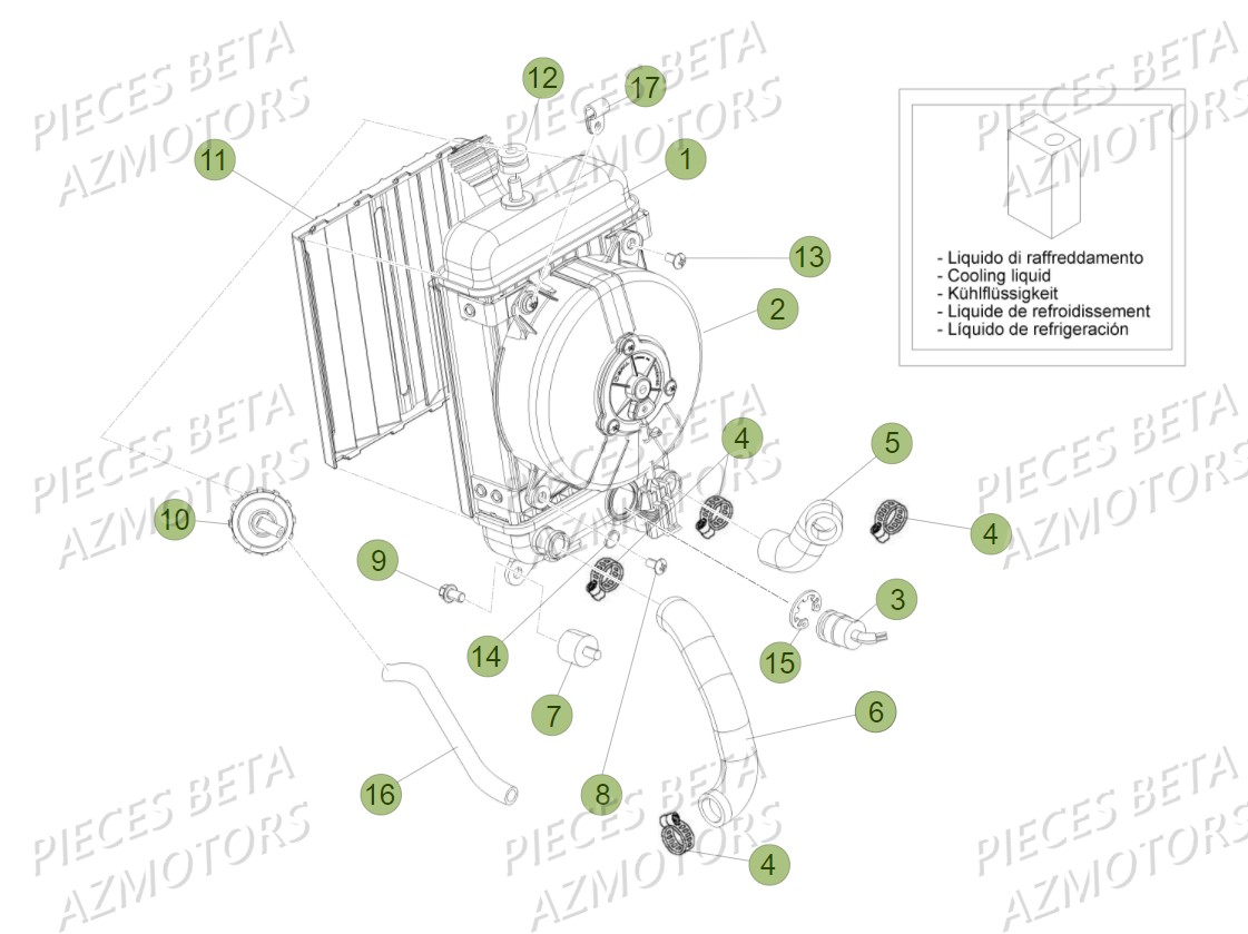 Radiateur BETA Pièces Beta EVO 300 SS 2T - 2018
