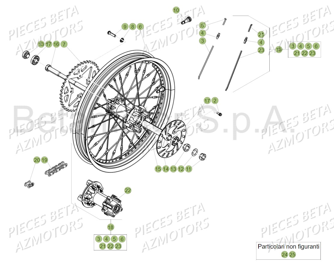 Roue Arriere BETA Pièces Beta EVO 300 SS 2T - 2018