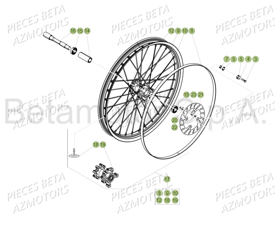 Roue Avant BETA Pièces Beta EVO 300 SS 2T - 2018