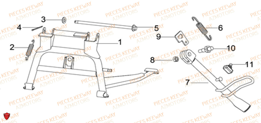 Bequille KEEWAY Pieces KEEWAY Origine F-ACT EVO 50 EURO4 2018-2025
