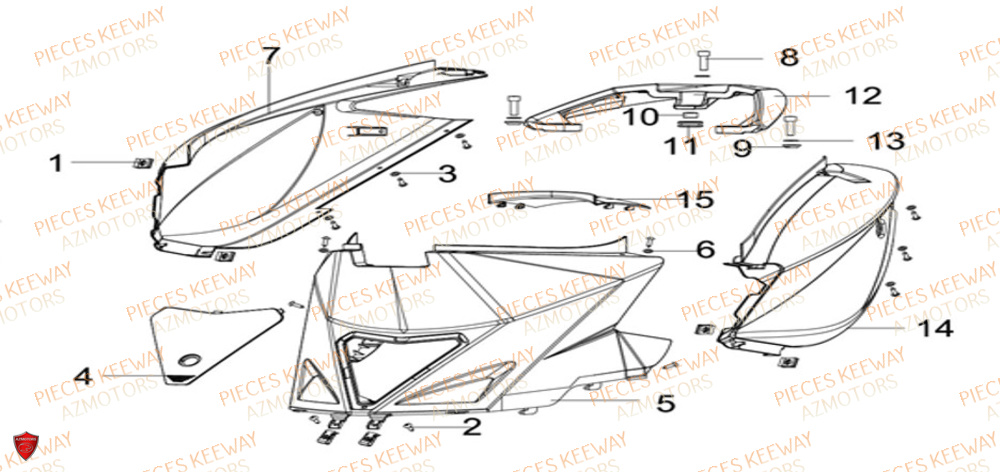 Carenages KEEWAY Pieces KEEWAY Origine F-ACT EVO 50 EURO4 2018-2025
