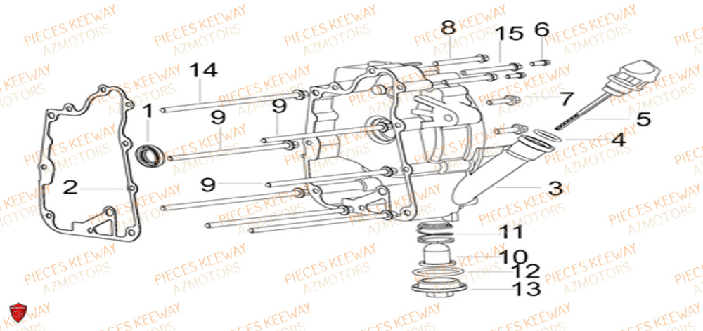 Carter Droit KEEWAY Pieces KEEWAY Origine F-ACT EVO 50 EURO4 2018-2025
