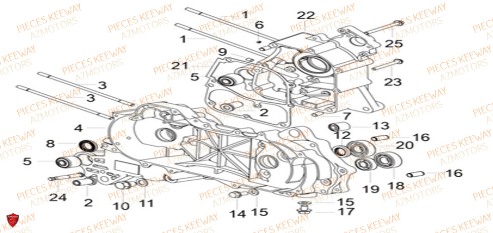 Carter Moteur KEEWAY Pieces KEEWAY Origine F-ACT EVO 50 EURO4 2018-2025
