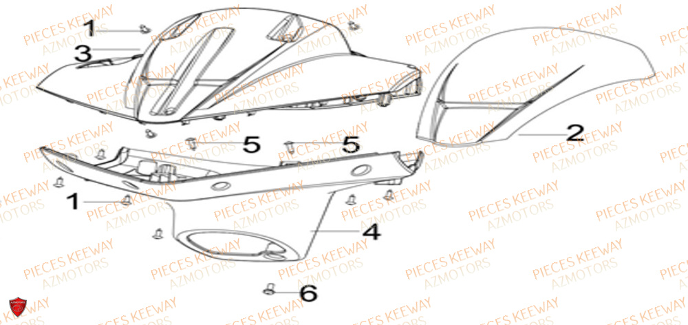 Couvre Guidon KEEWAY Pieces KEEWAY Origine F-ACT EVO 50 EURO4 2018-2025
