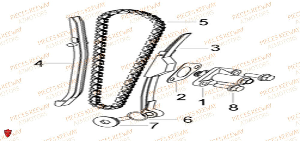 Distribution KEEWAY Pieces KEEWAY Origine F-ACT EVO 50 EURO4 2018-2025
