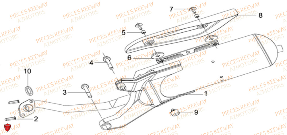 Echappement KEEWAY Pieces KEEWAY Origine F-ACT EVO 50 EURO4 2018-2025
