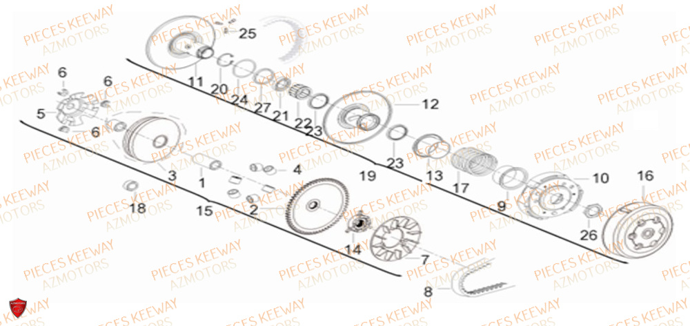 Embrayage KEEWAY Pieces KEEWAY Origine F-ACT EVO 50 EURO4 2018-2025
