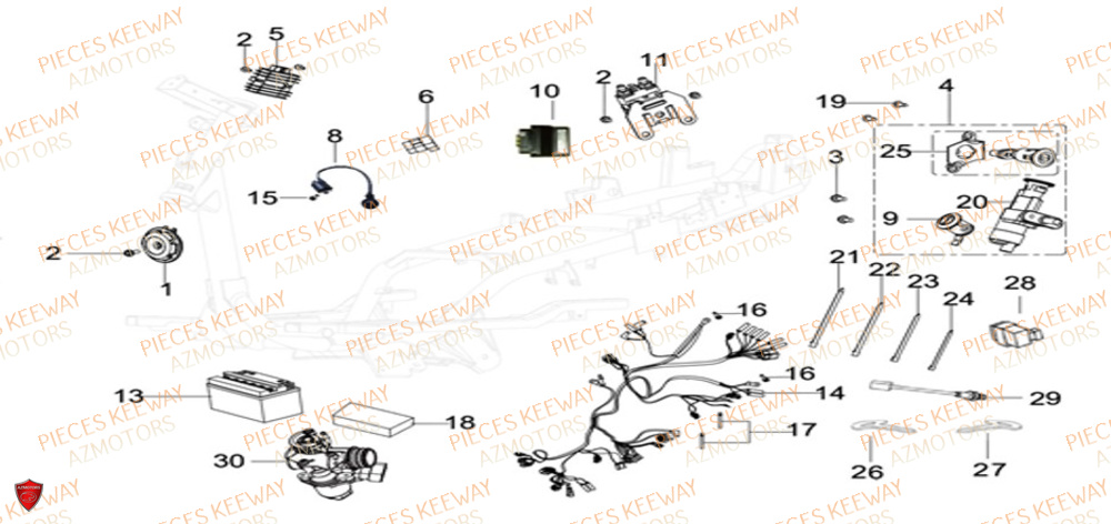 Equipement Electrique KEEWAY Pieces KEEWAY Origine F-ACT EVO 50 EURO4 2018-2025
