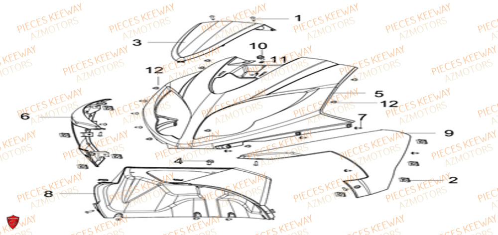 Face Avant KEEWAY Pieces KEEWAY Origine F-ACT EVO 50 EURO4 2018-2025
