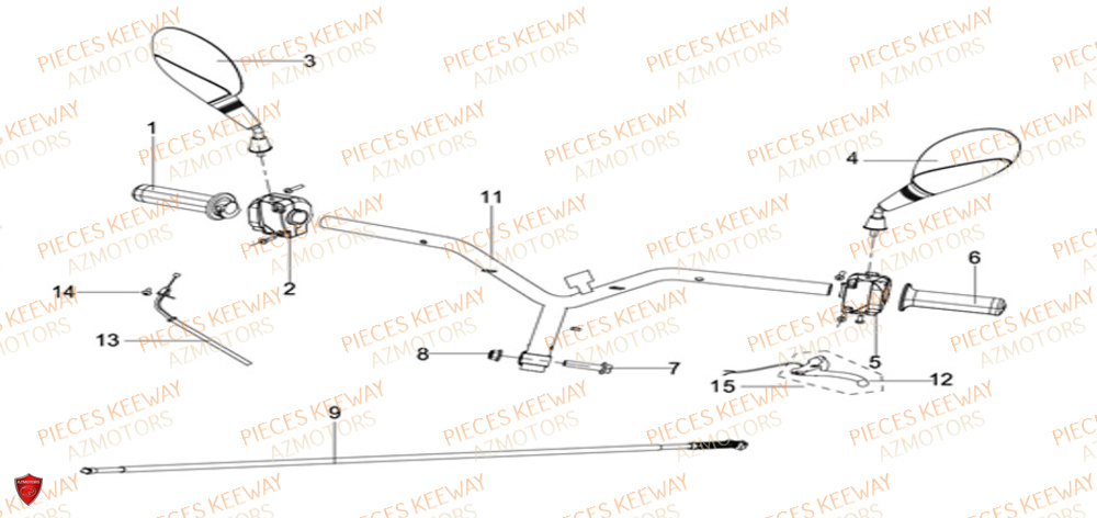 Guidon KEEWAY Pieces KEEWAY Origine F-ACT EVO 50 EURO4 2018-2025
