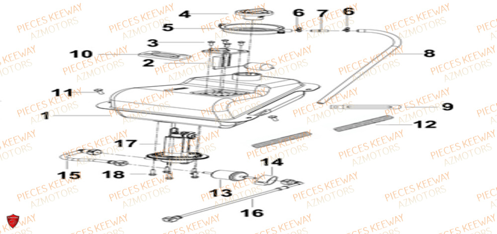 Reservoir KEEWAY Pieces KEEWAY Origine F-ACT EVO 50 EURO4 2018-2025
