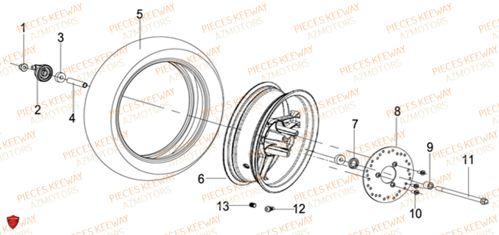 Roue Avant KEEWAY Pieces KEEWAY Origine F-ACT EVO 50 EURO4 2018-2025
