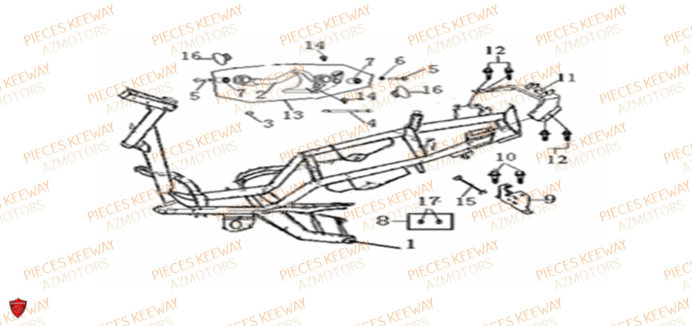 Chassis KEEWAY Pieces KEEWAY Origine FACT 125 2006-2013