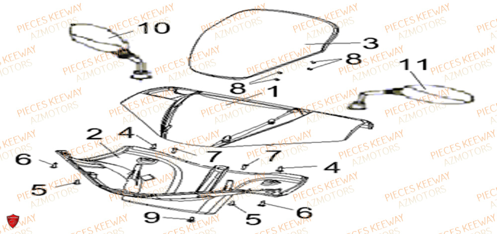 Couvre Guidon KEEWAY Pieces KEEWAY Origine FACT 125 2006-2013