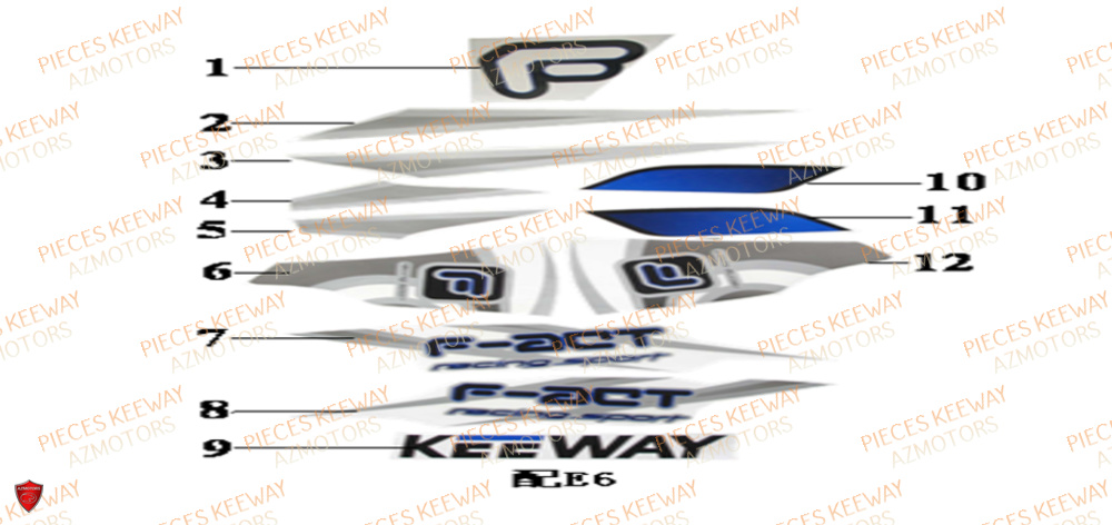 Decors Bleu KEEWAY Pieces KEEWAY Origine FACT 125 2006-2013