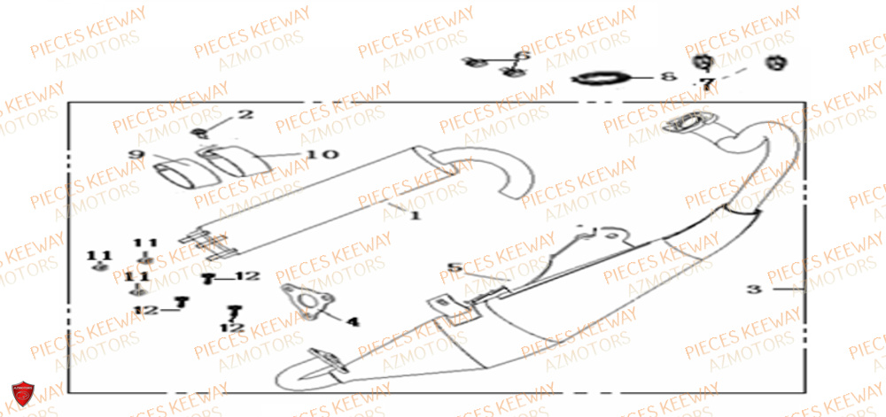Echappement 2009 2013 KEEWAY Pieces KEEWAY Origine FACT 125 2006-2013