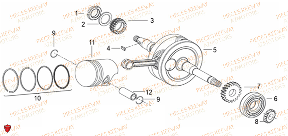 Embiellage KEEWAY Pieces KEEWAY Origine FACT 125 2006-2013