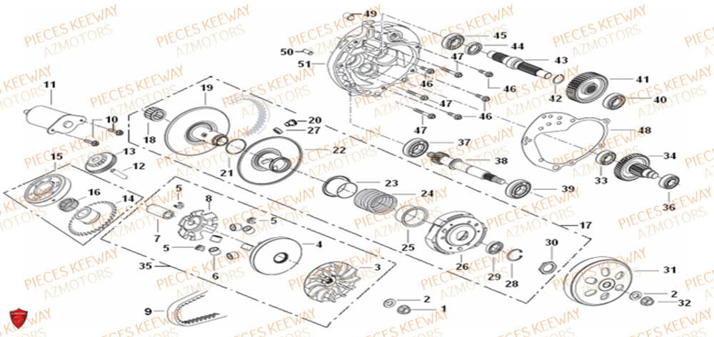 Embrayage KEEWAY Pieces KEEWAY Origine FACT 125 2006-2013