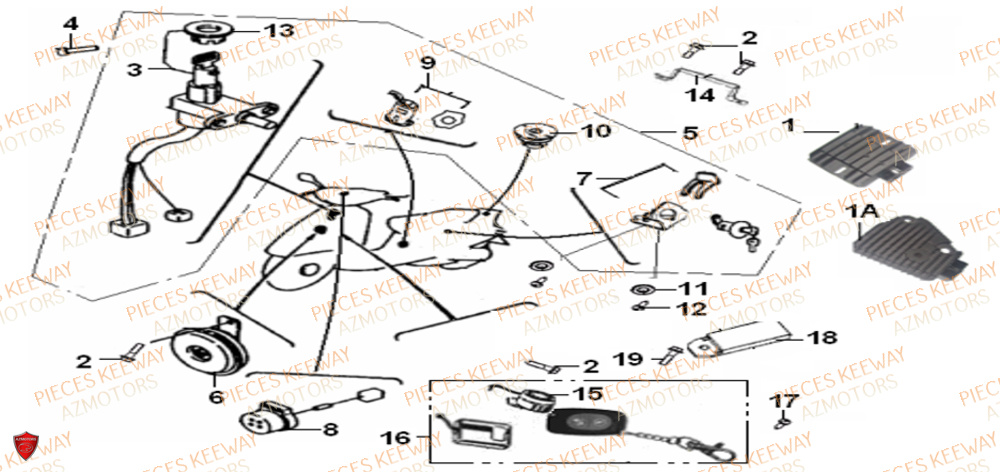Equipement Electrique 2 KEEWAY Pieces KEEWAY Origine FACT 125 2006-2013