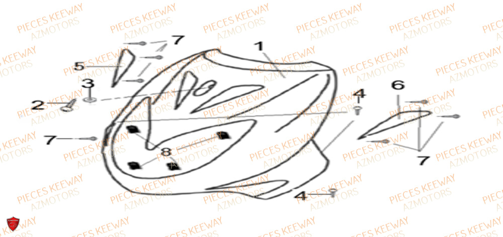 Face Avant KEEWAY Pieces KEEWAY Origine FACT 125 2006-2013