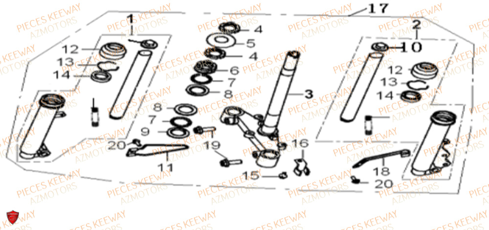 Fourche KEEWAY Pieces KEEWAY Origine FACT 125 2006-2013
