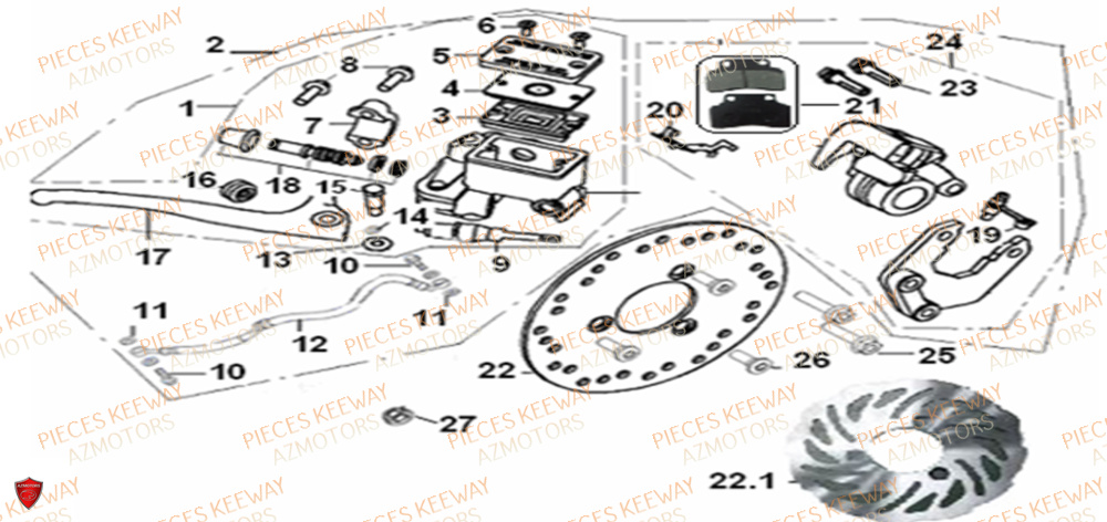 Frein Avant KEEWAY Pieces KEEWAY Origine FACT 125 2006-2013