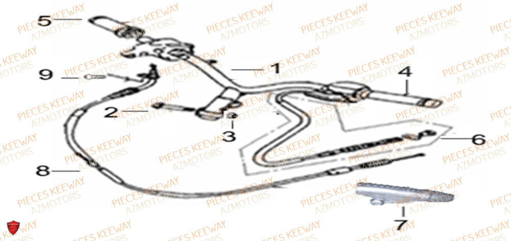 Guidon KEEWAY Pieces KEEWAY Origine FACT 125 2006-2013