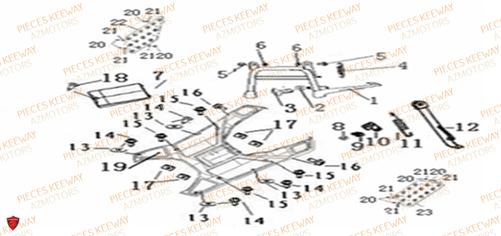 Plancher KEEWAY Pieces KEEWAY Origine FACT 125 2006-2013