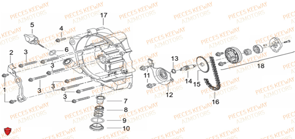 Pompe A Huile KEEWAY Pieces KEEWAY Origine FACT 125 2006-2013