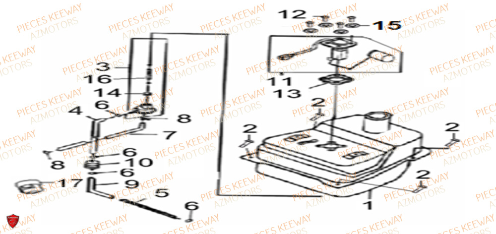 Reservoir KEEWAY Pieces KEEWAY Origine FACT 125 2006-2013
