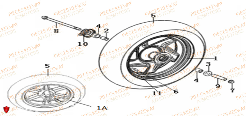 Roue Avant KEEWAY Pieces KEEWAY Origine FACT 125 2006-2013