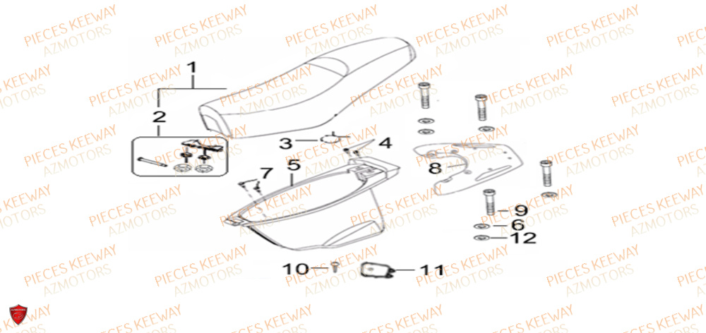 Selle KEEWAY Pieces KEEWAY Origine FACT 125 2006-2013