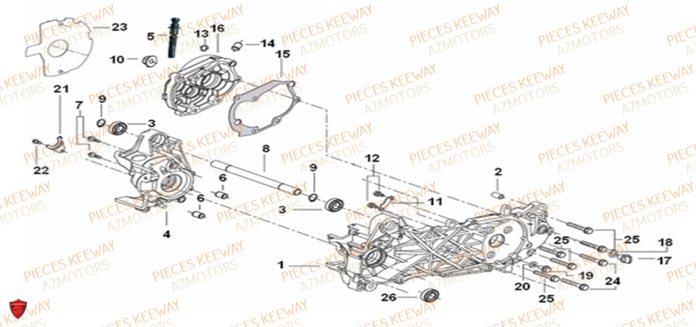 Carter Moteur KEEWAY Pieces KEEWAY Origine FACT 50 2ST 2006-2013