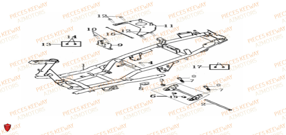 Chassis KEEWAY Pieces KEEWAY Origine FACT 50 2ST 2006-2013