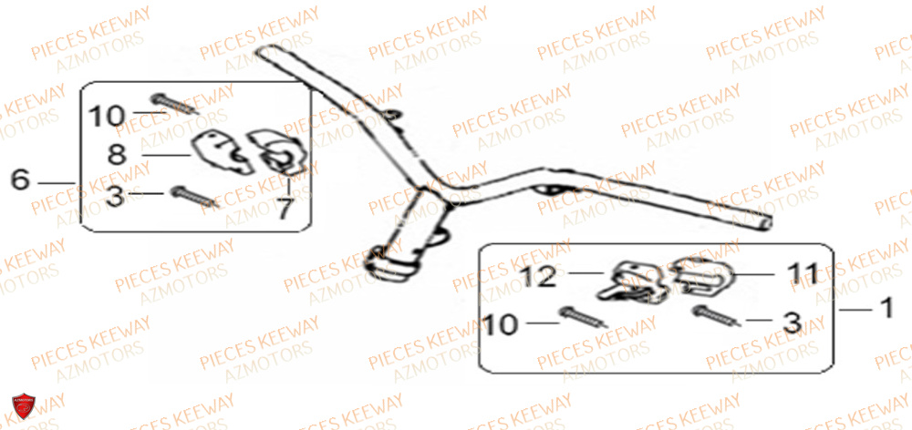 Commodo 2 KEEWAY Pieces KEEWAY Origine FACT 50 2ST 2006-2013