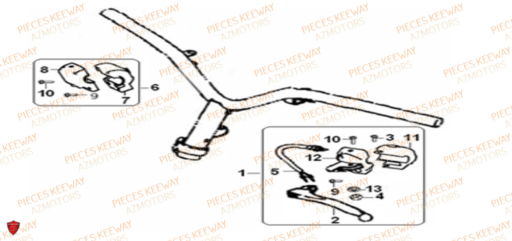 Commodo KEEWAY Pieces KEEWAY Origine FACT 50 2ST 2006-2013