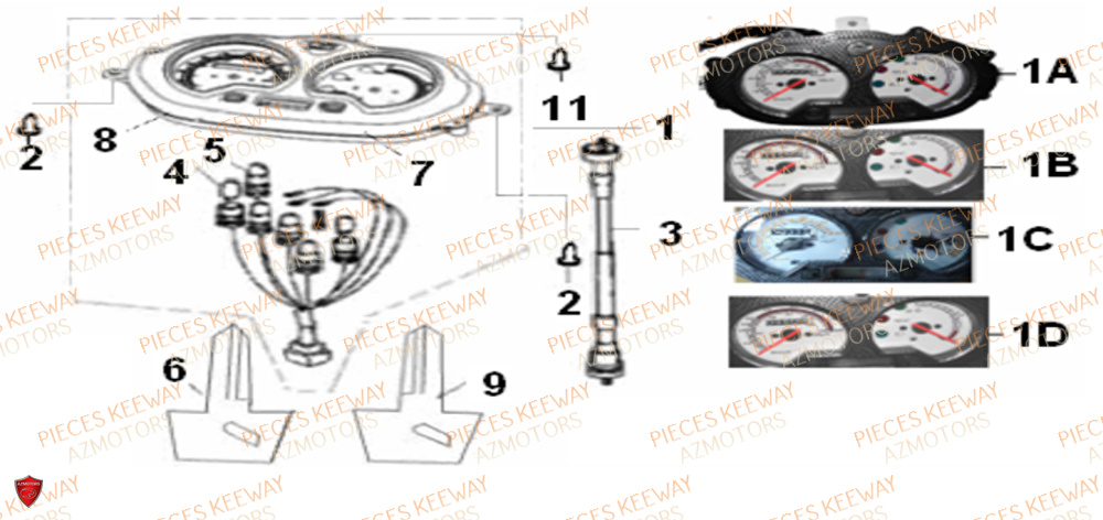 Compteur KEEWAY Pieces KEEWAY Origine FACT 50 2ST 2006-2013