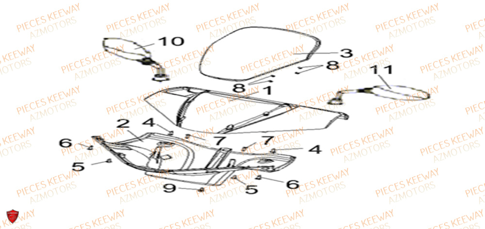 Couvre Guidon KEEWAY Pieces KEEWAY Origine FACT 50 2ST 2006-2013