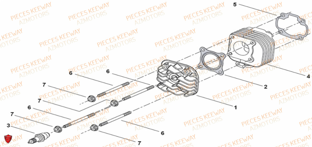 Culasse KEEWAY Pieces KEEWAY Origine FACT 50 2ST 2006-2013