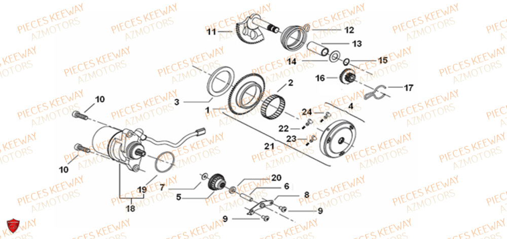 Demarreur KEEWAY Pieces KEEWAY Origine FACT 50 2ST 2006-2013