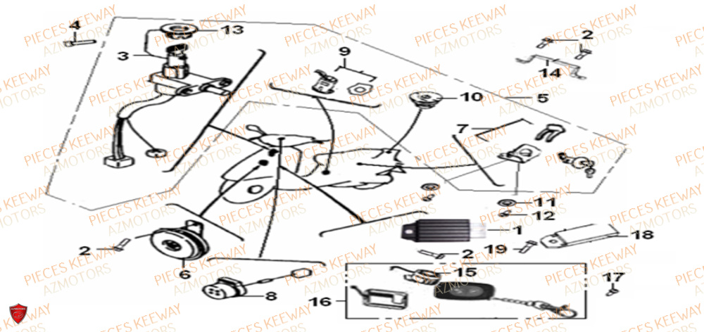 Equipement Electrique 2 KEEWAY Pieces KEEWAY Origine FACT 50 2ST 2006-2013
