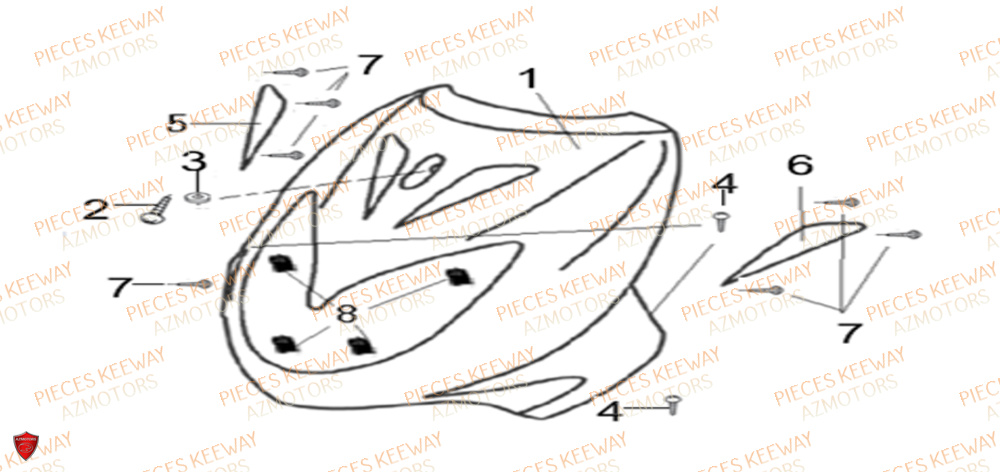 Face Avant KEEWAY Pieces KEEWAY Origine FACT 50 2ST 2006-2013