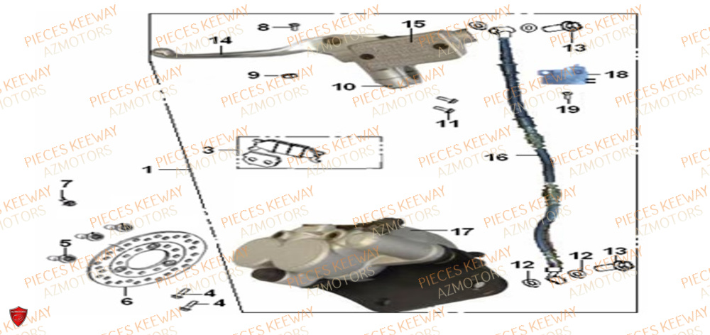 Frein Arriere KEEWAY Pieces KEEWAY Origine FACT 50 2ST 2006-2013
