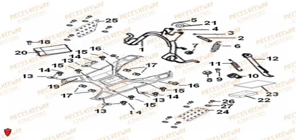 Plancher KEEWAY Pieces KEEWAY Origine FACT 50 2ST 2006-2013