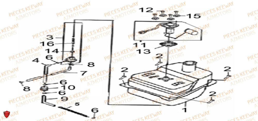 Reservoir KEEWAY Pieces KEEWAY Origine FACT 50 2ST 2006-2013
