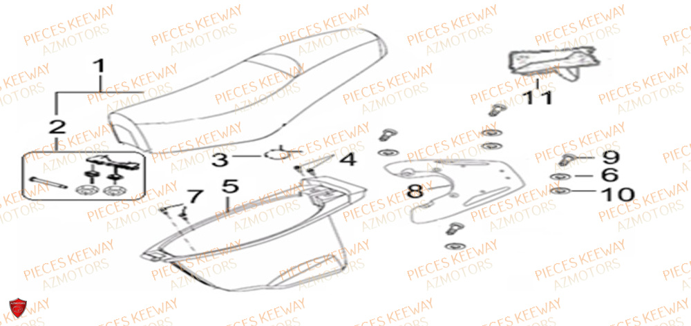 Selle KEEWAY Pieces KEEWAY Origine FACT 50 2ST 2006-2013