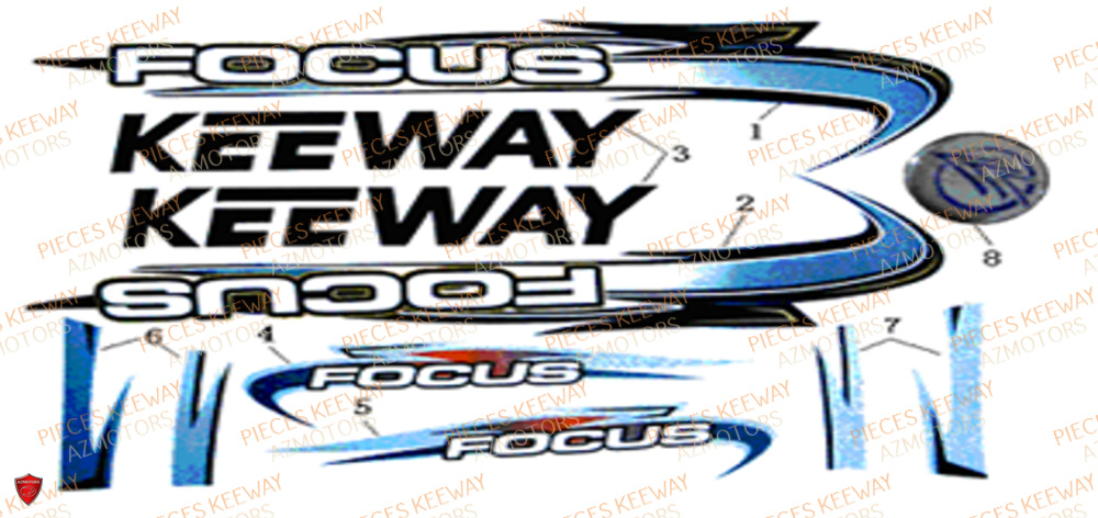 Sticker Focus 50 KEEWAY Pieces KEEWAY Origine FACT 50 2ST 2006-2013