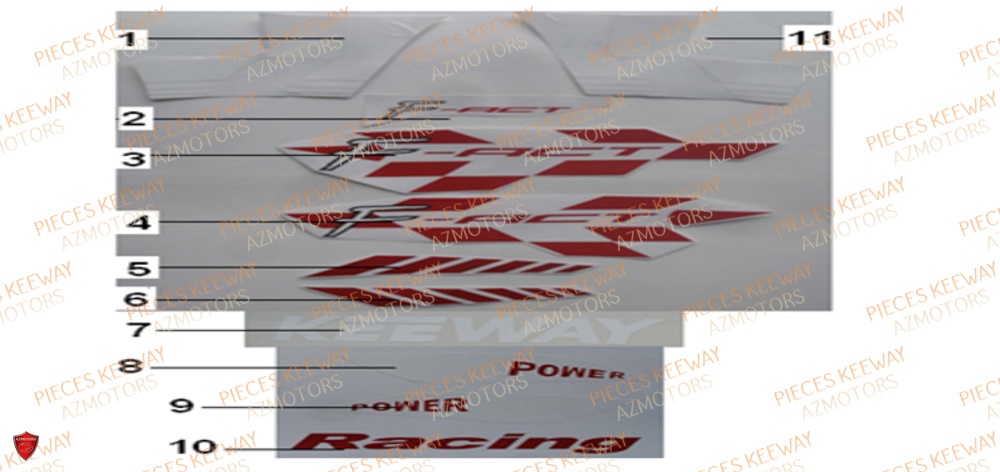 Sticker Power KEEWAY Pieces KEEWAY Origine FACT 50 2ST 2006-2013