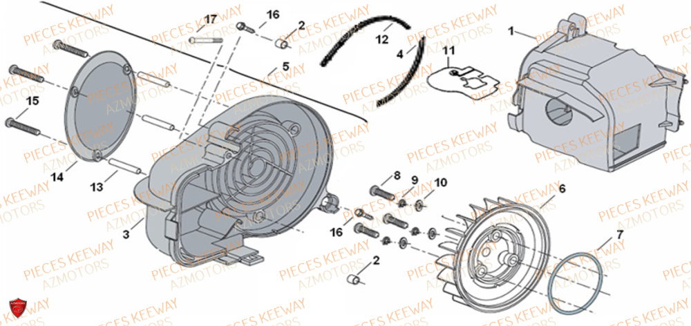 Ventilateur KEEWAY Pieces KEEWAY Origine FACT 50 2ST 2006-2013