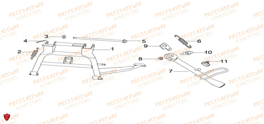 Bequille KEEWAY Pieces KEEWAY Origine F-ACT EVO 50 EURO5 2021-2025
